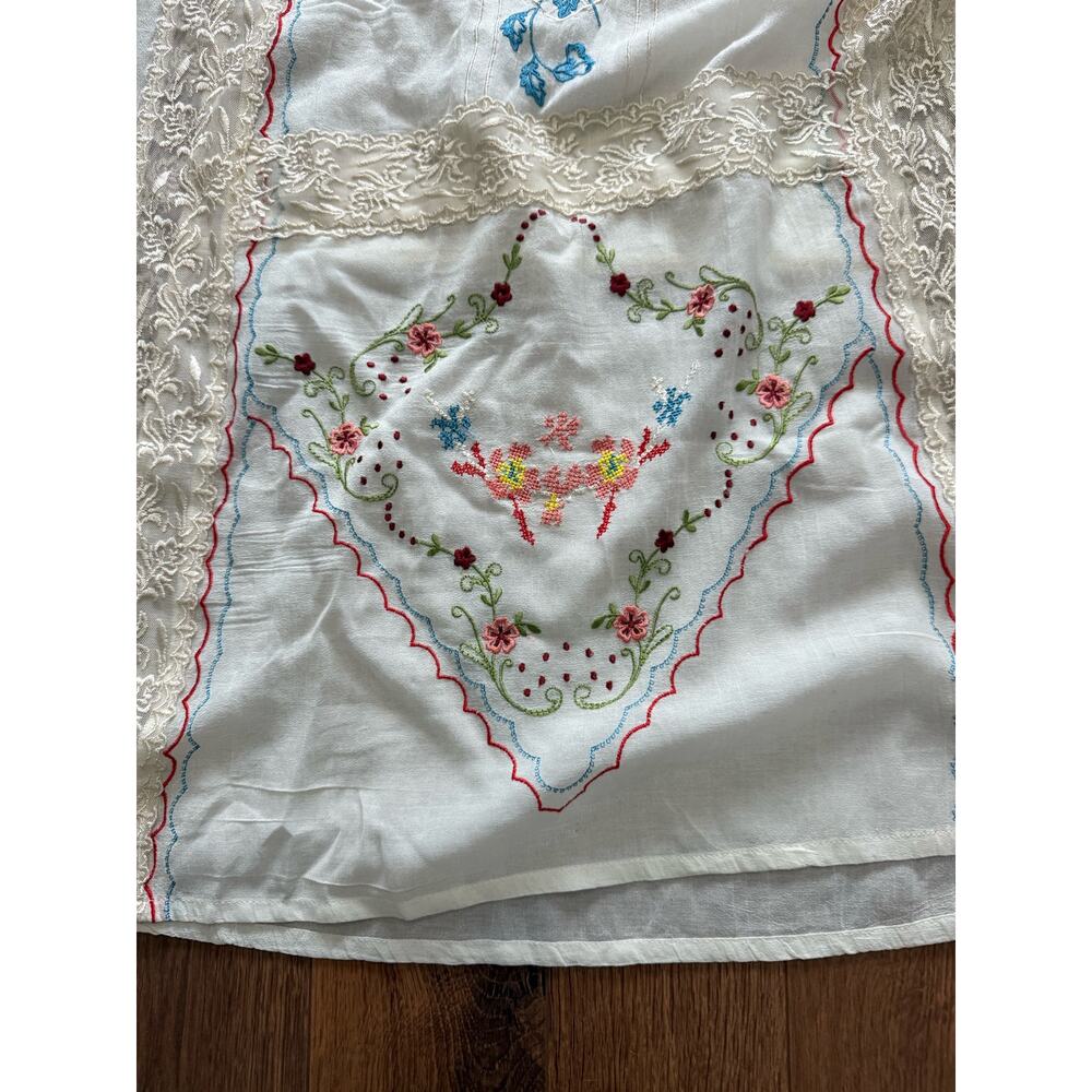 NEW By Anthropologie Embroidered Sheer Kaftan Dress One Size Color: Ivory Combo - Picture 9 of 11